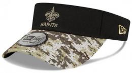 ニューオーリンズ セインツ グッズ ニューエラ NFL '21 サイドライン STS サンバイザー (デジカモ/黒)/ New Orleans Saints