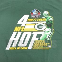 ブレッド・ファーブ グリーンベイ パッカーズ マジェスティック PRO FOOTBALL HALL OF FAME (殿堂入り) HOF Cust.1 Tシャツ(緑)/ Brett Favre Green Bay Packers