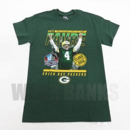 ブレッド・ファーブ グリーンベイ パッカーズ マジェスティック PRO FOOTBALL HALL OF FAME (殿堂入り) Achievement 両面Tシャツ(緑)/ Brett Favre Green Bay Packers