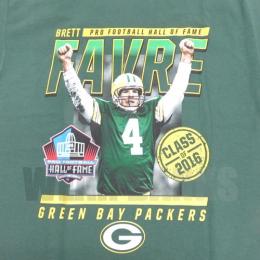 ブレッド・ファーブ グリーンベイ パッカーズ マジェスティック PRO FOOTBALL HALL OF FAME (殿堂入り) Achievement 両面Tシャツ(緑)/ Brett Favre Green Bay Packers