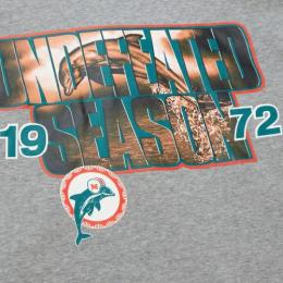 マイアミ ドルフィンズ ミッチェル&ネス スローバック ロゴ オールオーバー 両面トレーナー(グレー)/ Miami Dolphins
