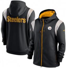 ピッツバーグ スティーラーズ ナイキ '22 サイドライン ルックアップ フルジップ サーマフィット パーカー (黒)/ Pittsburgh Steelers