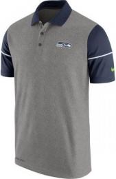 シアトル・シーホークス ナイキ サイドライン チャンプドライブ ドライフィット ポロシャツ (グレー/紺)/ Seattle Seahawks Polo