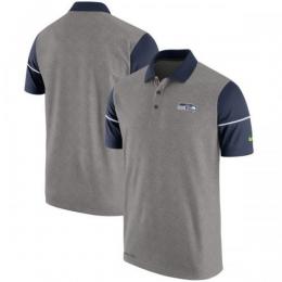 シアトル・シーホークス ナイキ サイドライン チャンプドライブ ドライフィット ポロシャツ (グレー/紺)/ Seattle Seahawks Polo