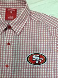 サンフランシスコ フォーティーナイナーズ アンティグア 長袖ボタンダウンシャツ(スカーレット) / San Francisco 49ers