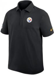 ピッツバーグ スティーラーズ ナイキ '2025 サイドライン プレイヤー/コーチズ ドライフィット 半袖ポロシャツ(黒) / Pittsburgh Steelers