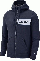 NIKE NFL グッズ '18 FZ フリースクラブ パーカー (紺)/ Dallas Cowboys ( ダラス カウボーイズ )